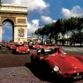 In a triumphal procession past the Arc de Triomphe, the Ferrari GTOs celebrating the model's 25th anniversary parade through Paris. In a triumphal procession past the Arc de Triomphe, the Ferrari GTOs celebrating the model's 25th anniversary parade through Paris.